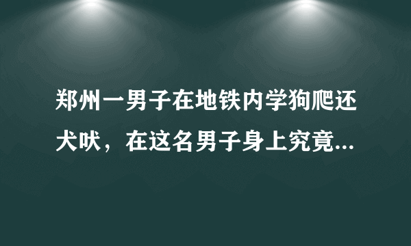 郑州一男子在地铁内学狗爬还犬吠，在这名男子身上究竟发生过什么？