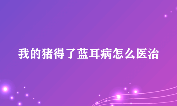 我的猪得了蓝耳病怎么医治