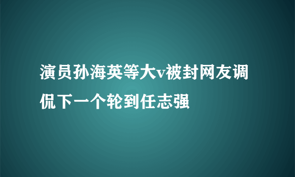 演员孙海英等大v被封网友调侃下一个轮到任志强