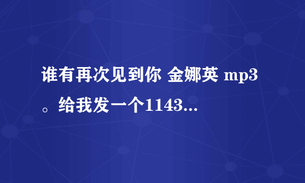 谁有再次见到你 金娜英 mp3。给我发一个114383205 万分感谢