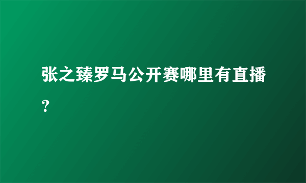 张之臻罗马公开赛哪里有直播？