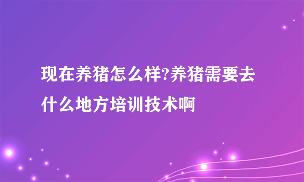 现在养猪怎么样?养猪需要去什么地方培训技术啊