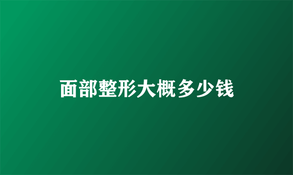 面部整形大概多少钱