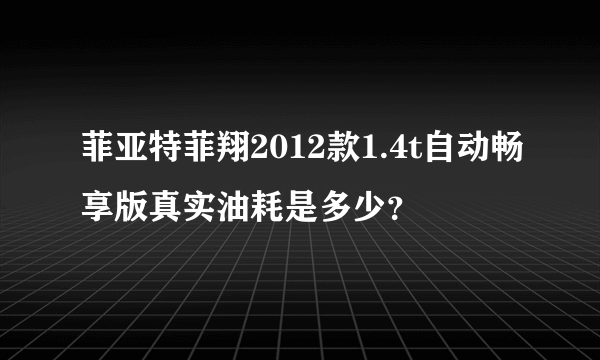 菲亚特菲翔2012款1.4t自动畅享版真实油耗是多少？