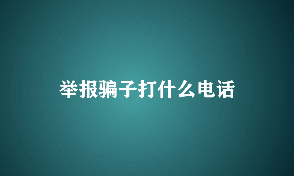 举报骗子打什么电话