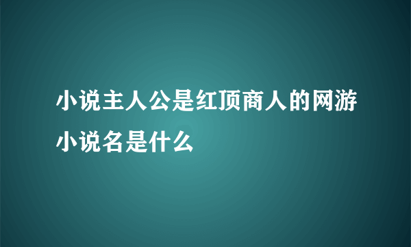 小说主人公是红顶商人的网游小说名是什么