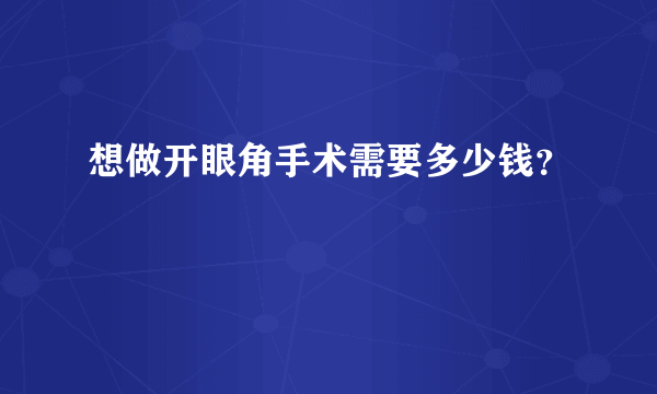 想做开眼角手术需要多少钱？