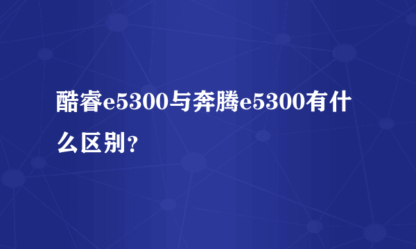 酷睿e5300与奔腾e5300有什么区别？