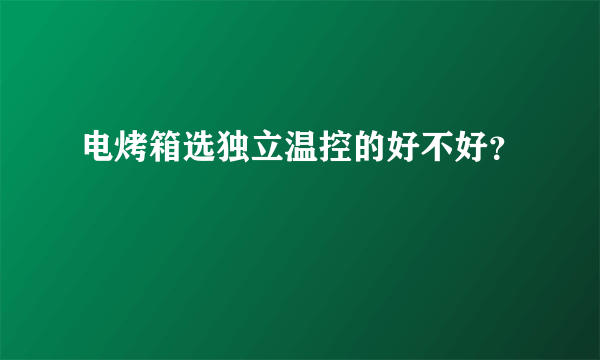 电烤箱选独立温控的好不好？