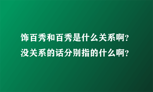 饰百秀和百秀是什么关系啊？没关系的话分别指的什么啊？