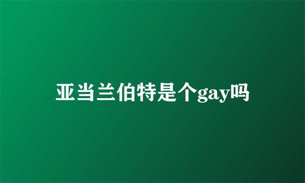 亚当兰伯特是个gay吗