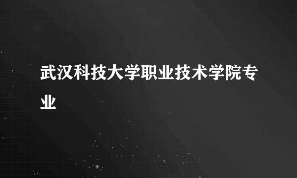 武汉科技大学职业技术学院专业