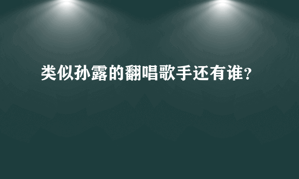 类似孙露的翻唱歌手还有谁？