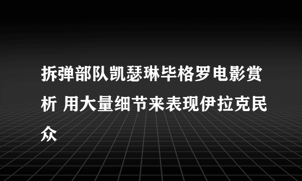 拆弹部队凯瑟琳毕格罗电影赏析 用大量细节来表现伊拉克民众