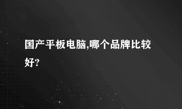 国产平板电脑,哪个品牌比较好?