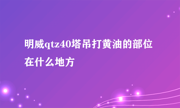 明威qtz40塔吊打黄油的部位在什么地方