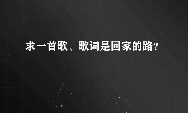 求一首歌、歌词是回家的路？