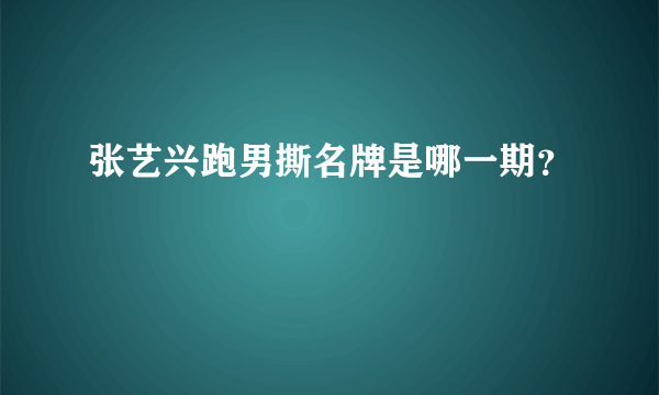 张艺兴跑男撕名牌是哪一期？