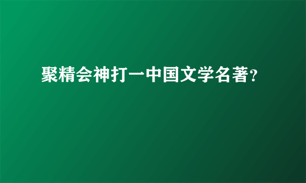 聚精会神打一中国文学名著？