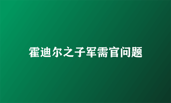 霍迪尔之子军需官问题