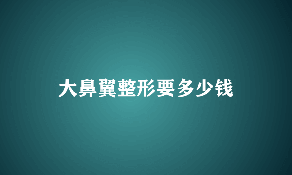 大鼻翼整形要多少钱