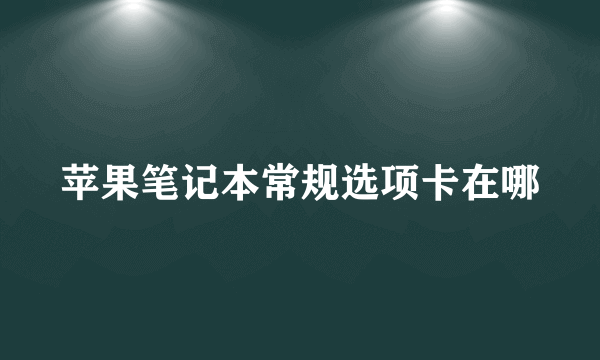 苹果笔记本常规选项卡在哪