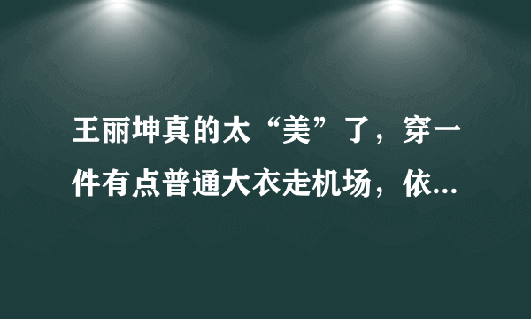 王丽坤真的太“美”了，穿一件有点普通大衣走机场，依然很洋气