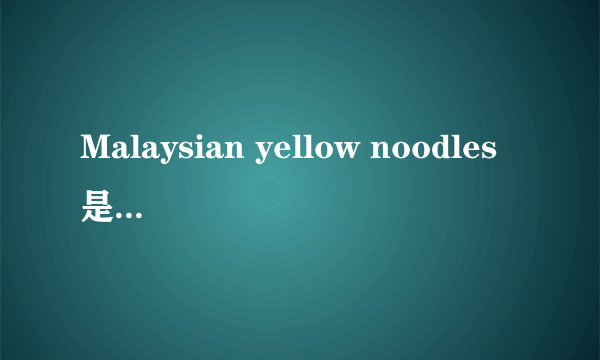 Malaysian yellow noodles是什么东西？