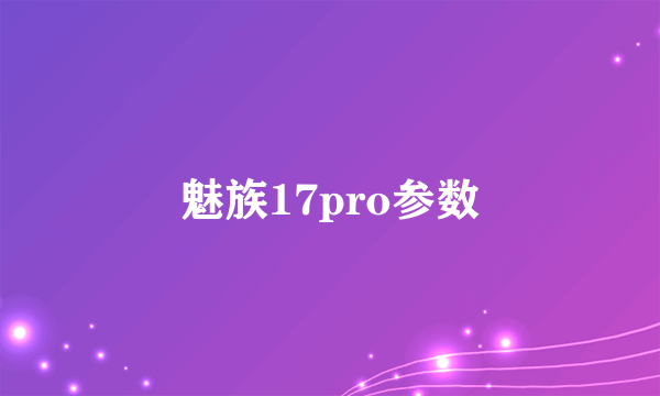 魅族17pro参数