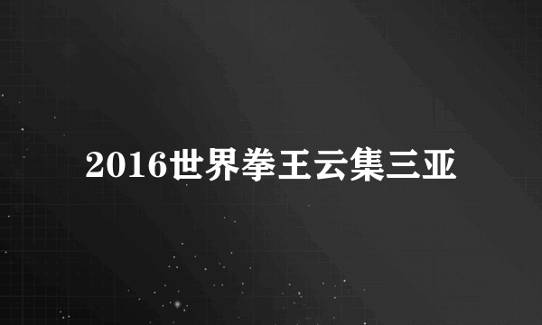 2016世界拳王云集三亚