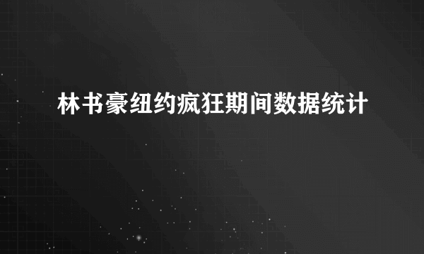 林书豪纽约疯狂期间数据统计