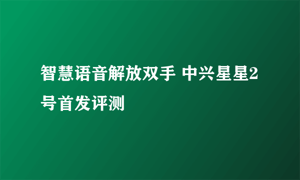 智慧语音解放双手 中兴星星2号首发评测