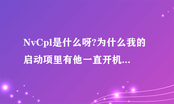 NvCpl是什么呀?为什么我的启动项里有他一直开机自动启动?