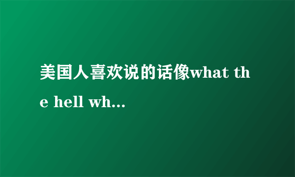 美国人喜欢说的话像what the hell what\