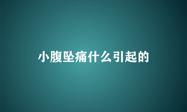 小腹坠痛什么引起的