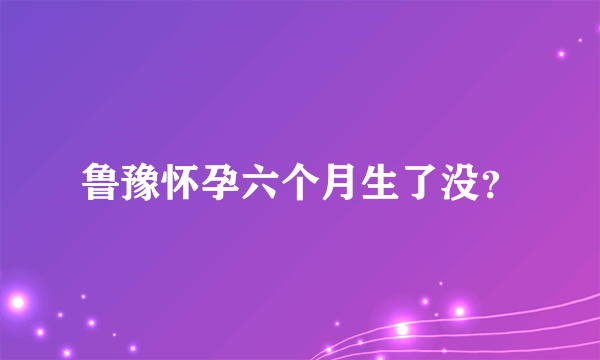 鲁豫怀孕六个月生了没？