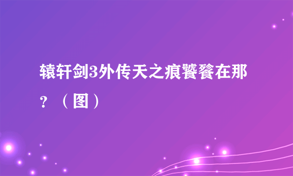 辕轩剑3外传天之痕饕餮在那？（图）