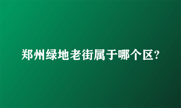 郑州绿地老街属于哪个区?