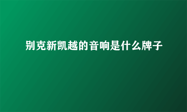 别克新凯越的音响是什么牌子