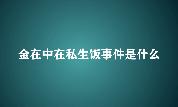 金在中在私生饭事件是什么