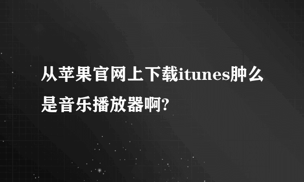 从苹果官网上下载itunes肿么是音乐播放器啊?