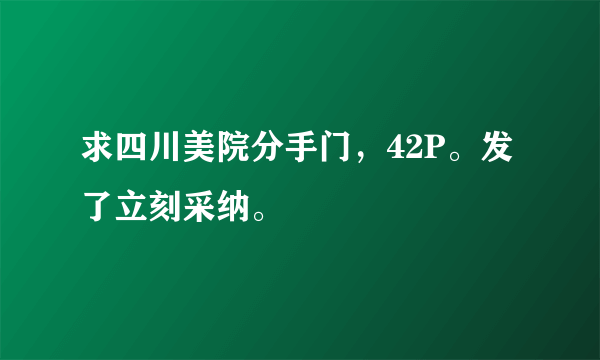 求四川美院分手门，42P。发了立刻采纳。