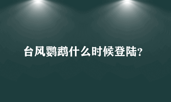 台风鹦鹉什么时候登陆？