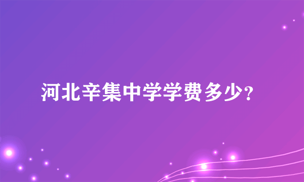 河北辛集中学学费多少？