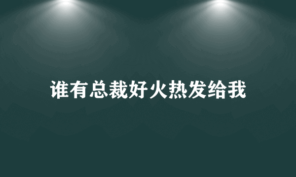 谁有总裁好火热发给我