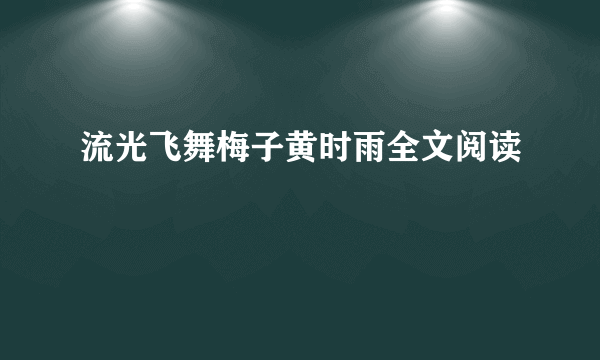 流光飞舞梅子黄时雨全文阅读