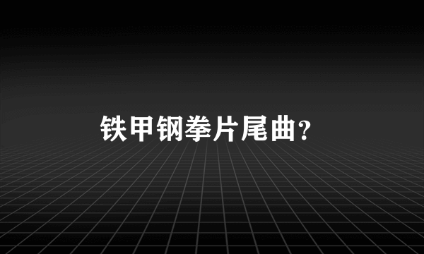 铁甲钢拳片尾曲？