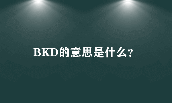 BKD的意思是什么？