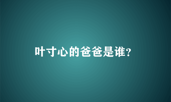 叶寸心的爸爸是谁？