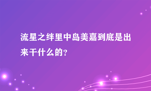 流星之绊里中岛美嘉到底是出来干什么的？